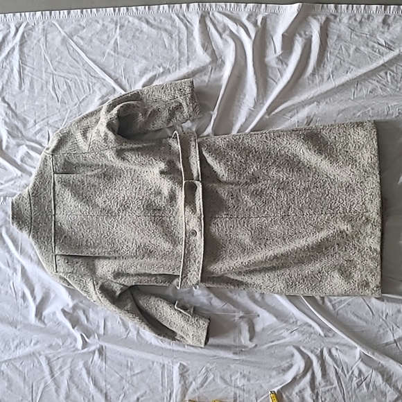 Tweed gray & cream vintage wool blend trench coat. Freddi Gail made in U… - Picture 7 of 14